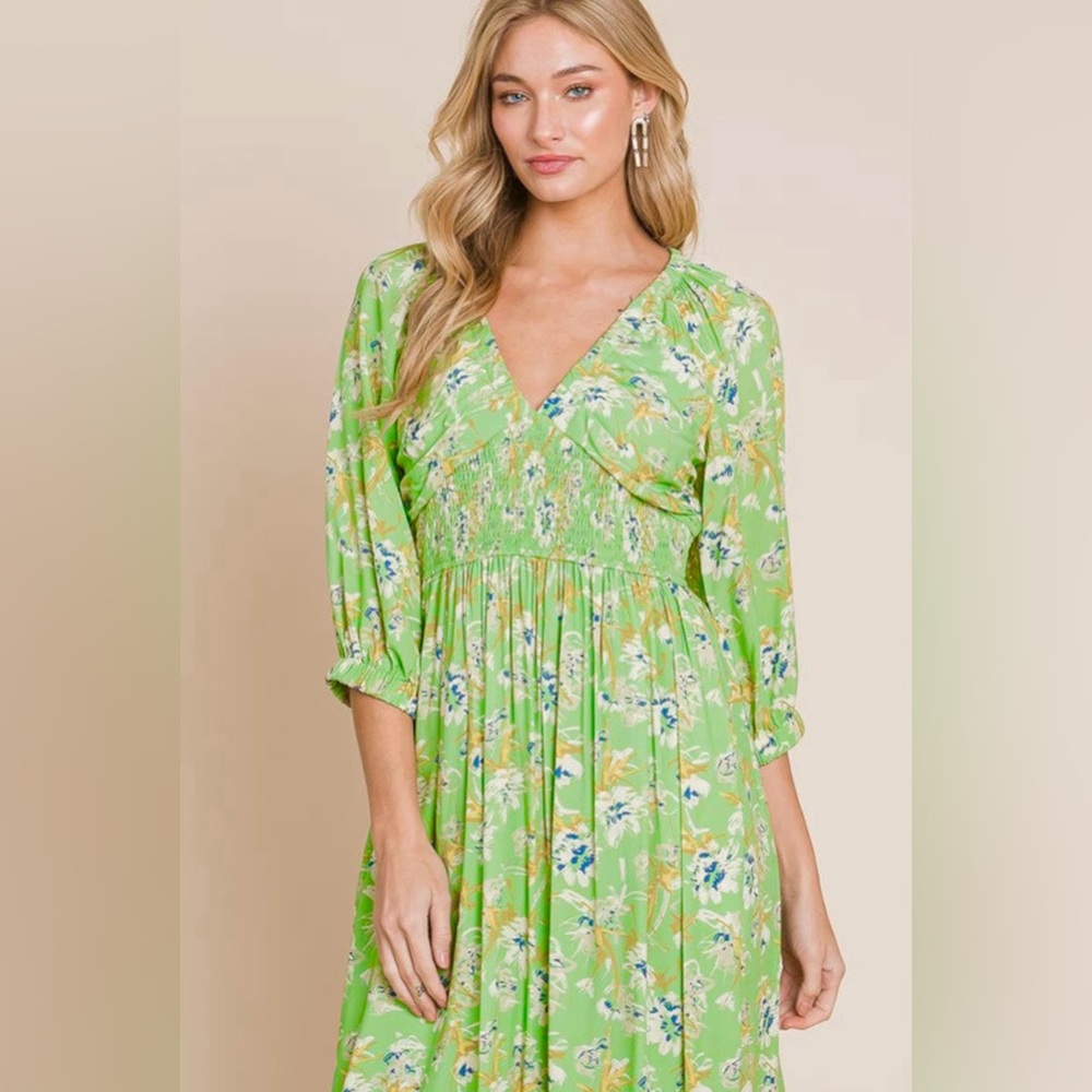 Floral Green Dress
